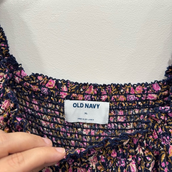 Old Navy Puff Sleeve Square Neck Floral Babydoll Blouse Top New XL - Picture 4 of 8